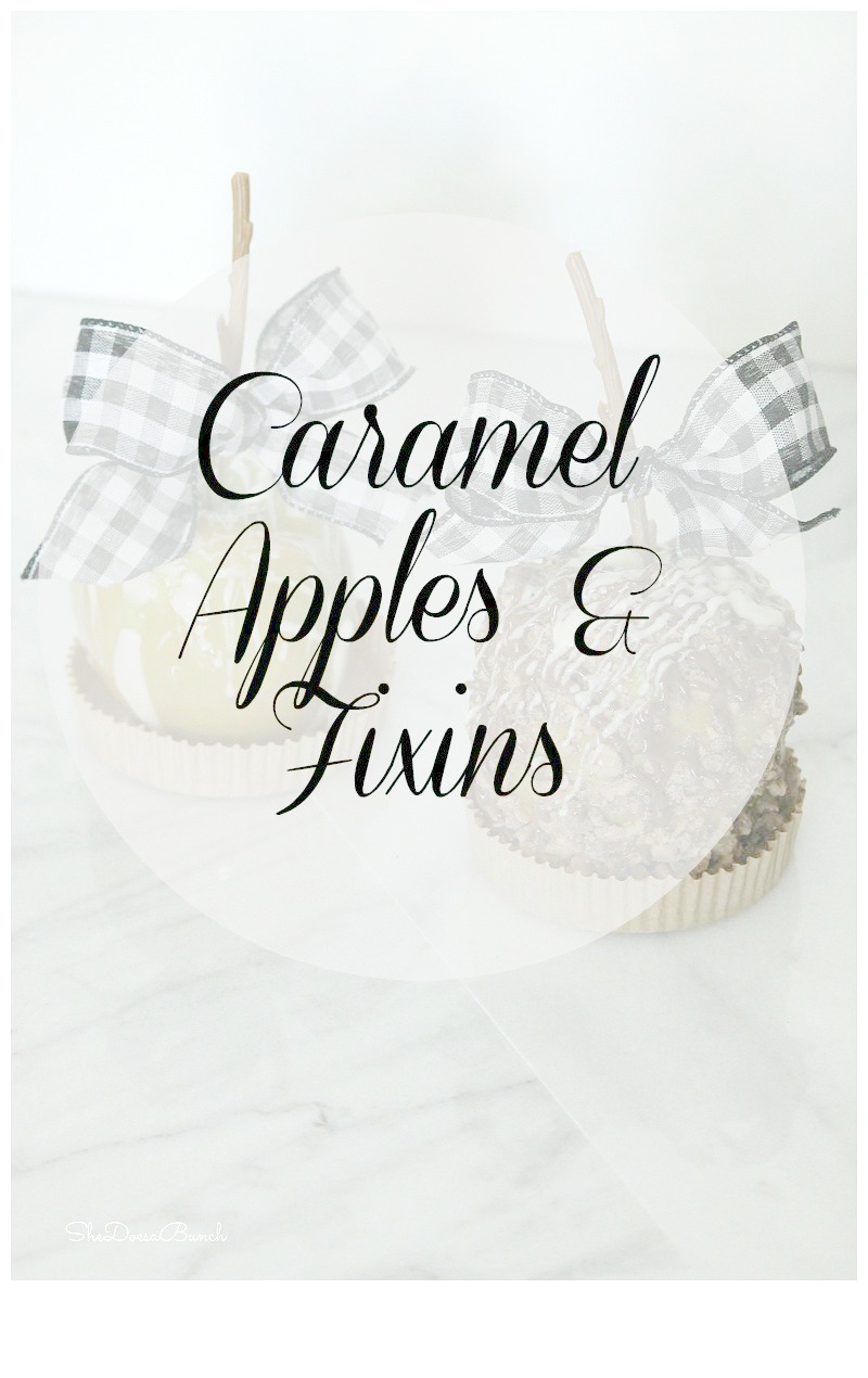 Caramel apples with fixins