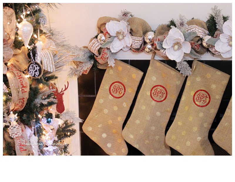 DIY Monogrammed Christmas Stockings