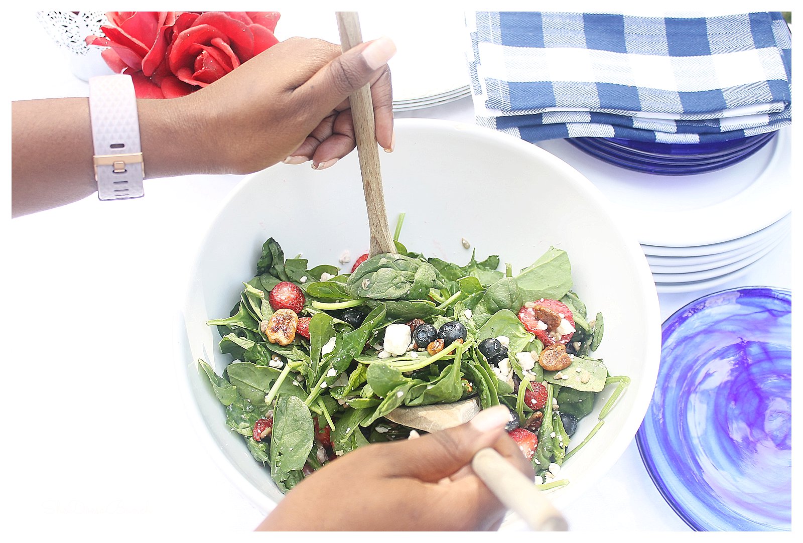 Lighter Fare Spinach and Feta Salad