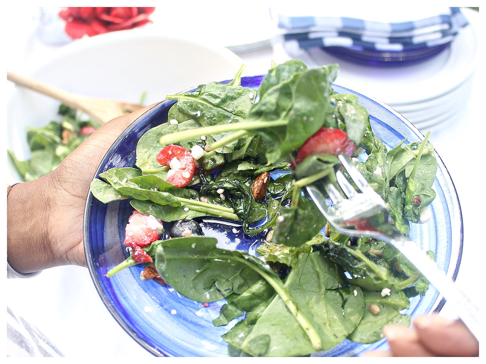 Lighter Fare Spinach and Feta Salad